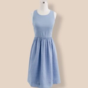 J. Crew Factory Powder Blue Textured Cotton A-Line Sleeveless Dress Size 10